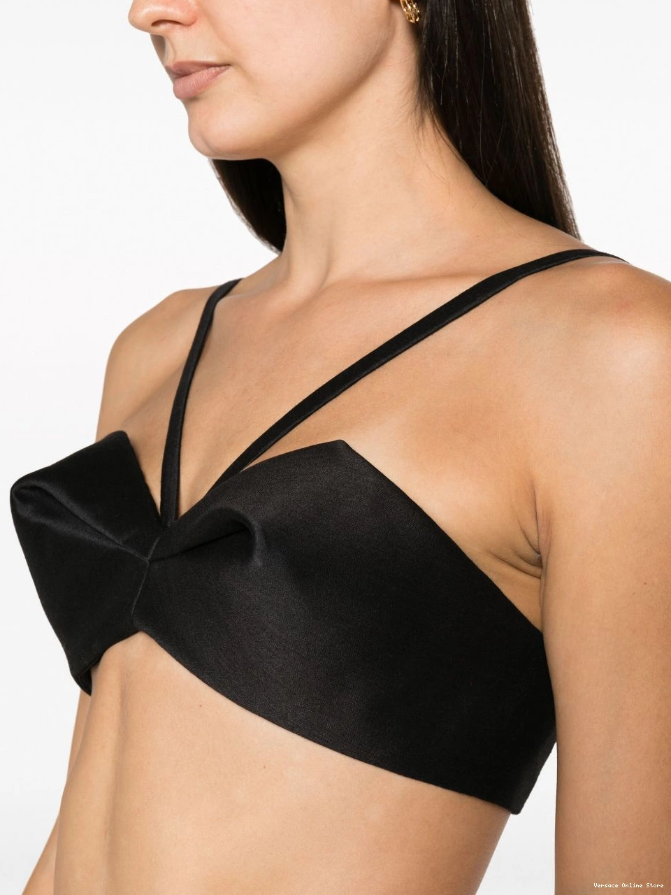 Affordable crop top Women Versace bustier gathered 0804